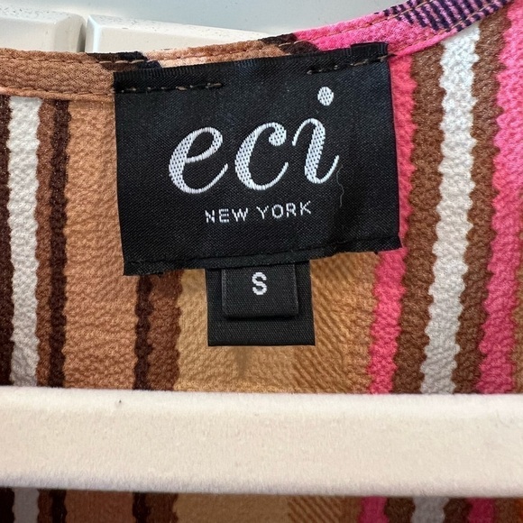 NWT. Nordstrom Eci Short Sleeve Surplice Stripe Waist Tie Maxi Dress. Size Small - Picture 6 of 14